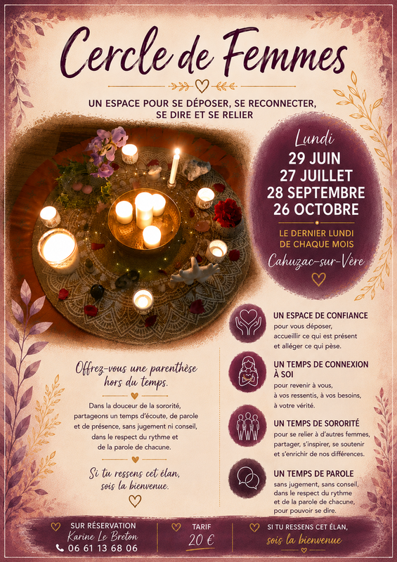 Flyer des cercles de femmes à Cahuzac-sur-Vère dans le Tarn